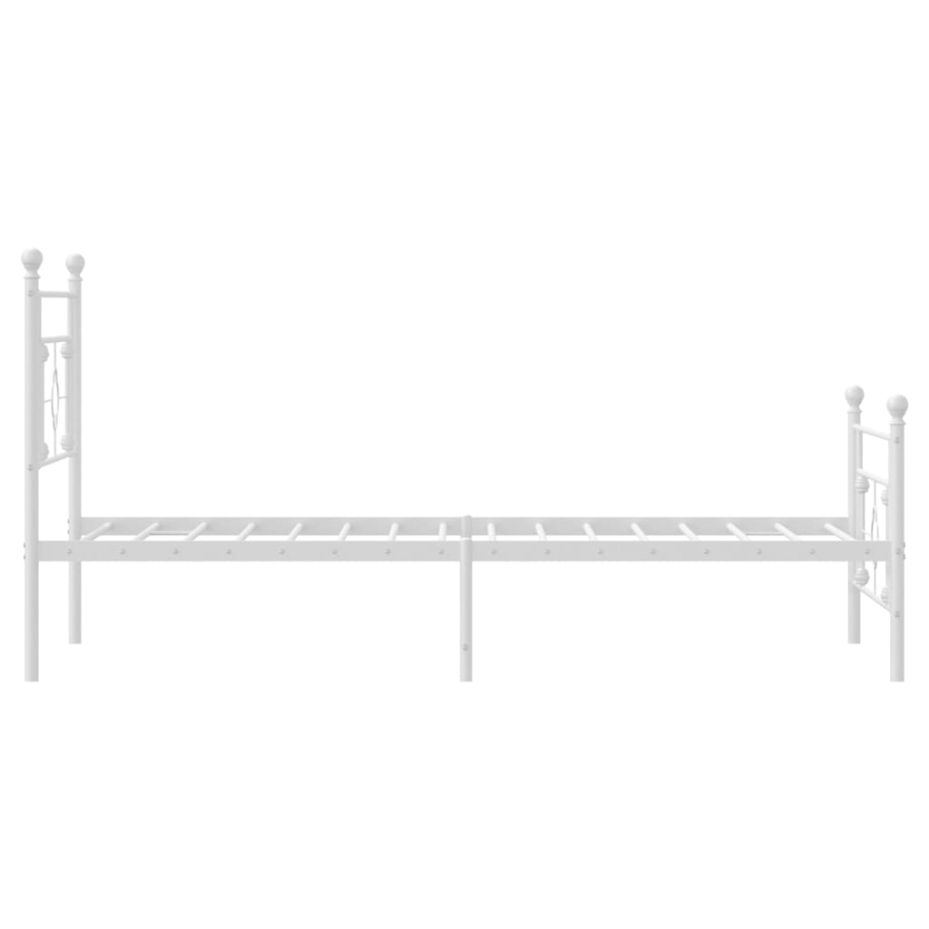 Metal Bed Frame without Mattress with Footboard White 107x203 cm King Single