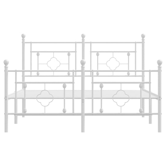 Metal Bed Frame without Mattress with Footboard White 135x190 cm