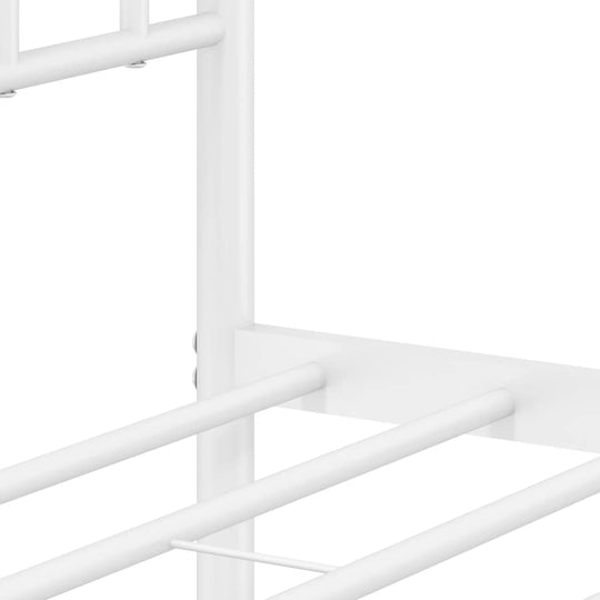 Metal Bed Frame without Mattress with Footboard White 150x200 cm