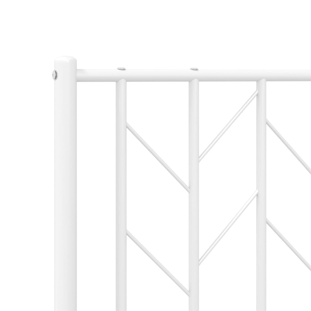 Metal Bed Frame without Mattress with Headboard White 135x190 cm