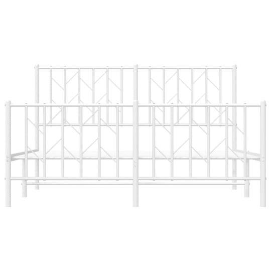 Metal Bed Frame without Mattress with Footboard White 135x190 cm