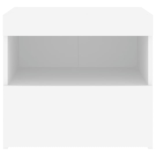 Bedside Cabinets with LED Lights 2 pcs White 50x40x45 cm