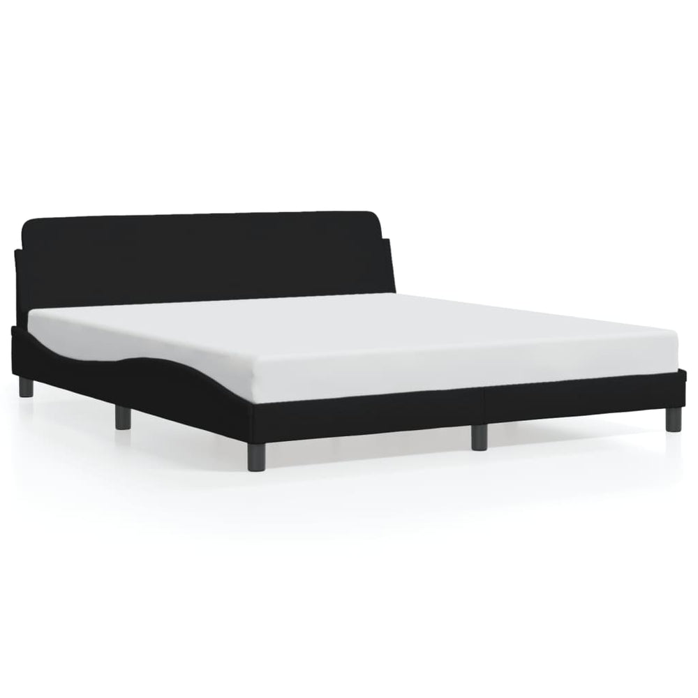 Bed Frame without Mattress Black 152x203 cm Queen Fabric