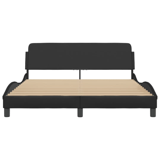 Bed Frame without Mattress Black 152x203 cm Queen Faux Leather