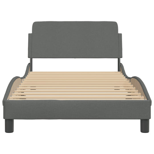 Bed Frame without Mattress Dark Grey 107x203 cm King Single Fabric