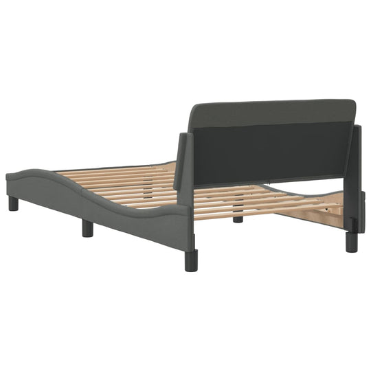 Bed Frame without Mattress Dark Grey 107x203 cm King Single Fabric