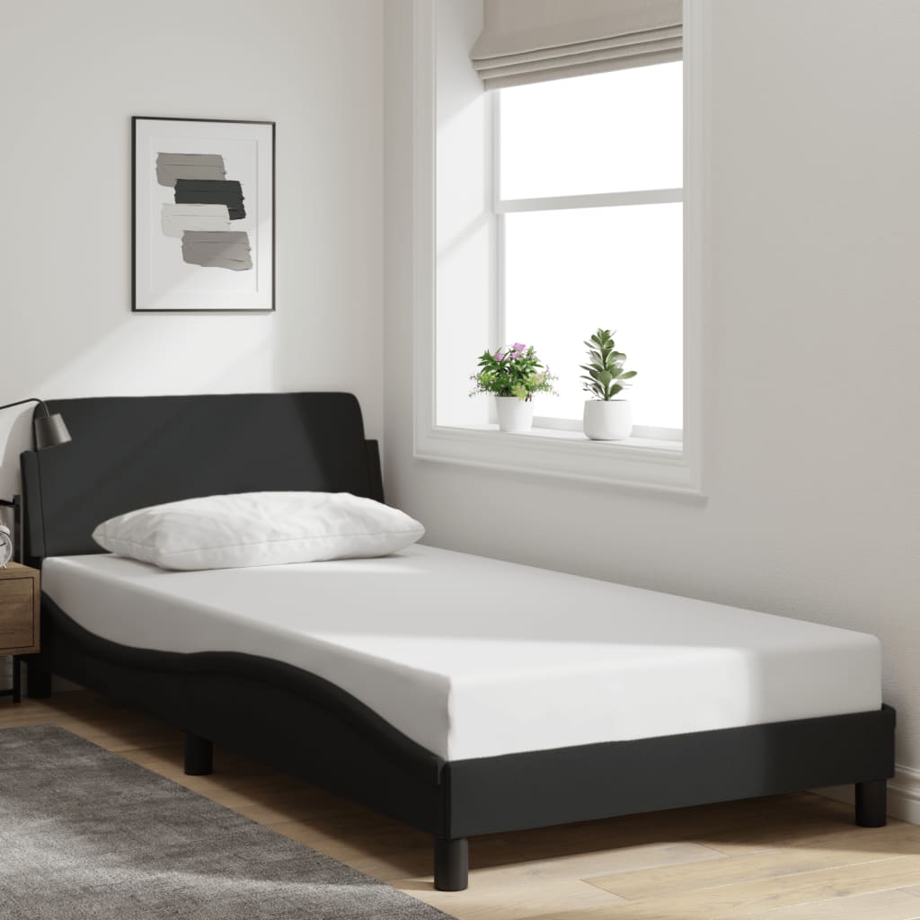 Bed Frame without Mattress Black 107x203 cm King Single Fabric