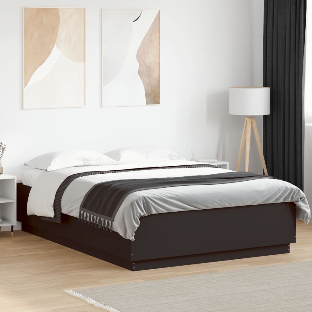 Bed Frame without Mattress Black 150x200 cm