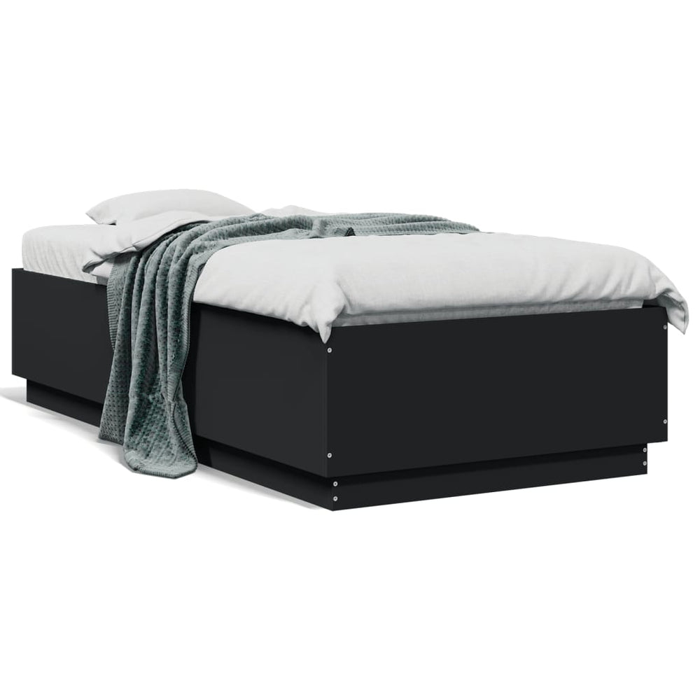 Bed Frame without Mattress Black 90x190 cm