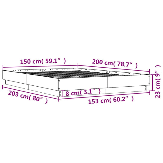 Bed Frame without Mattress White 150x200 cm