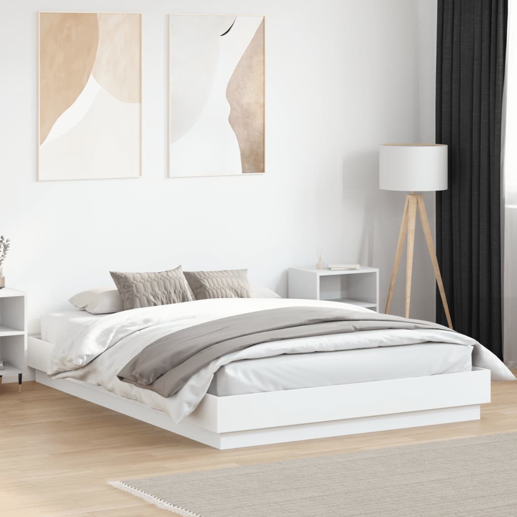 Bed Frame without Mattress White 150x200 cm