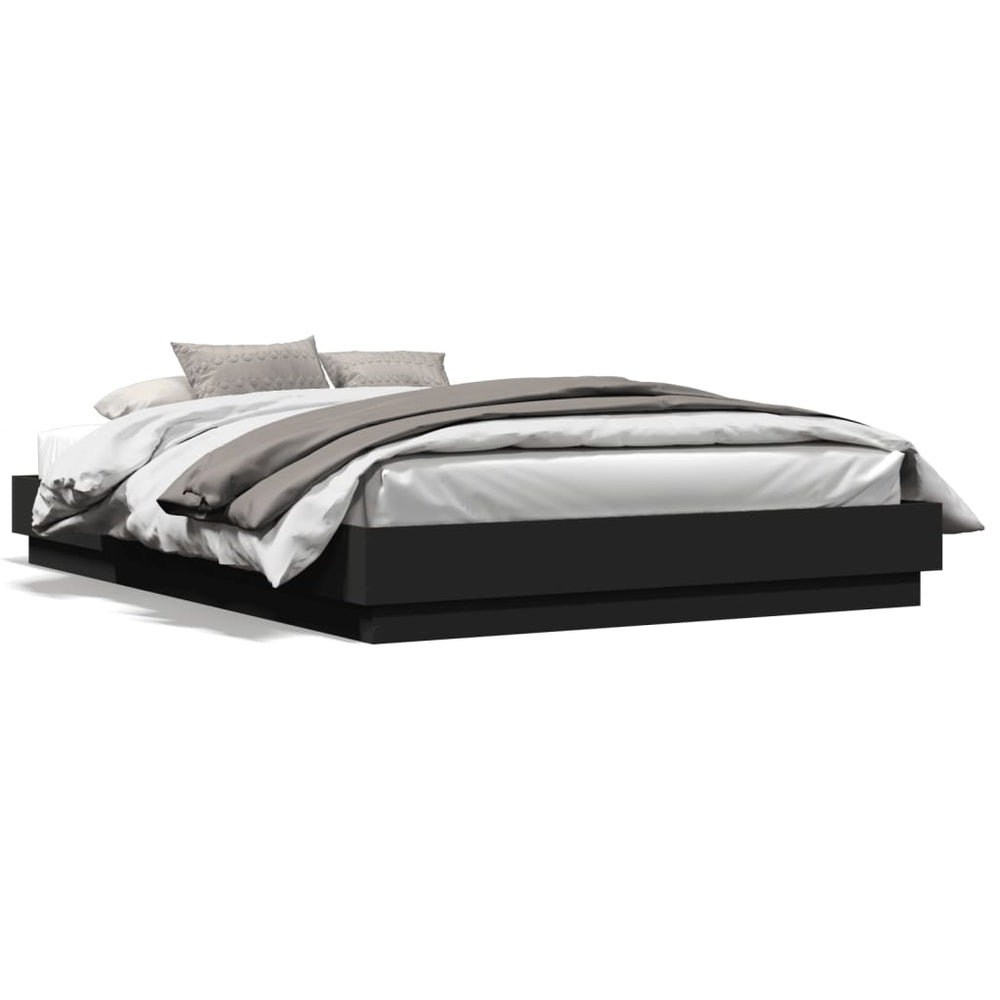 Bed Frame without Mattress Black 150x200 cm