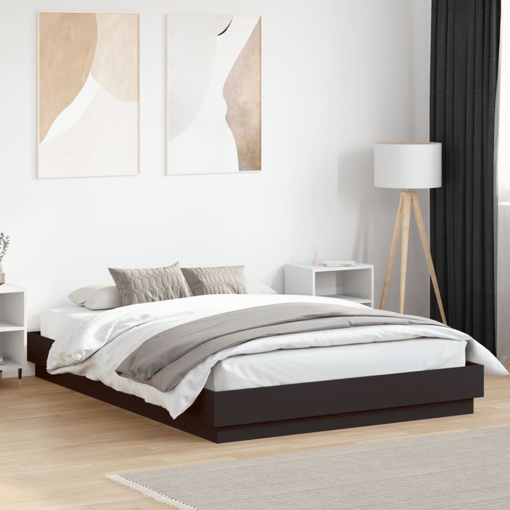 Bed Frame without Mattress Black 150x200 cm