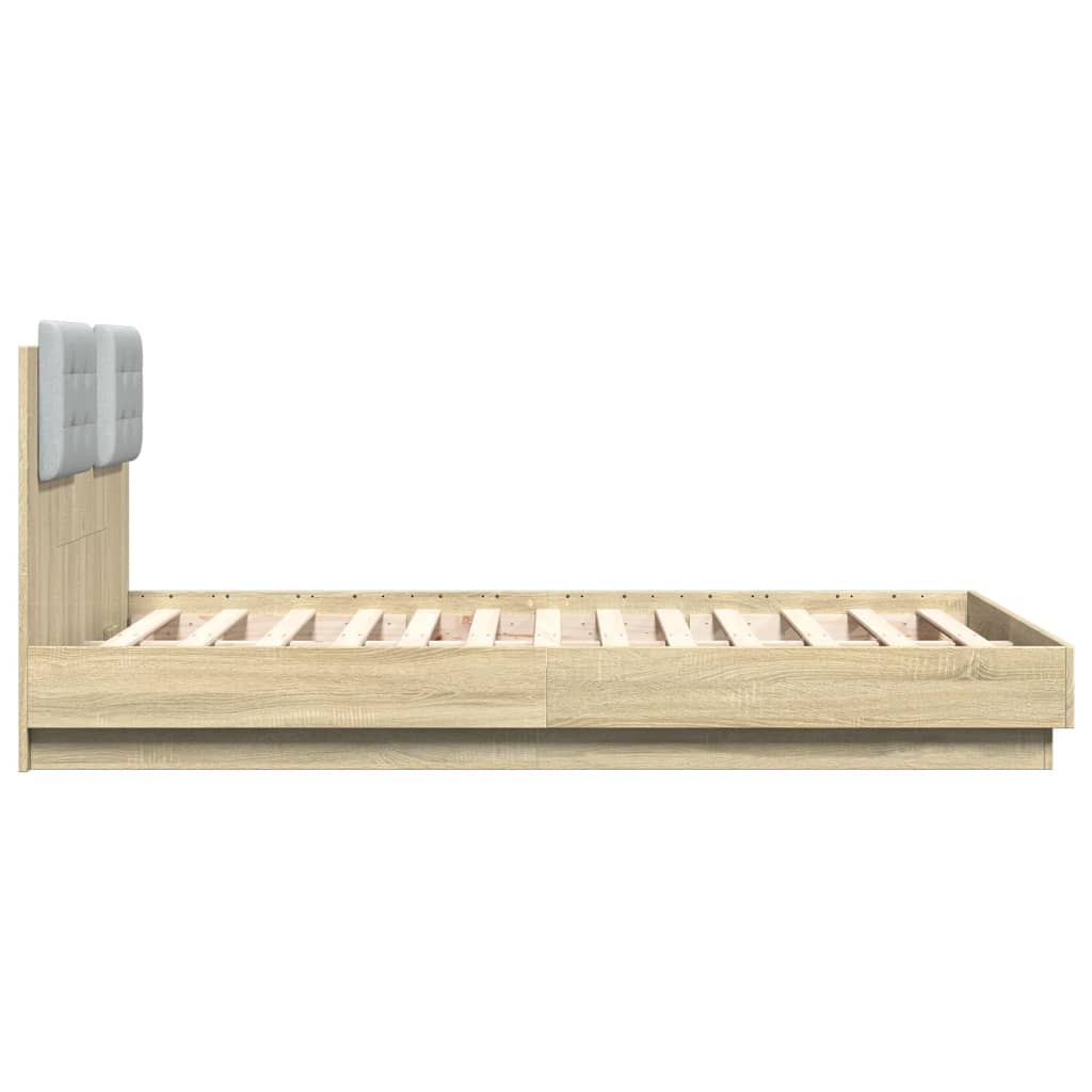 Bed Frame without Mattress Sonoma Oak 135x190 cm