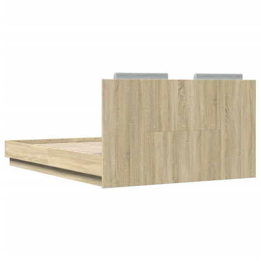 Bed Frame without Mattress Sonoma Oak 135x190 cm