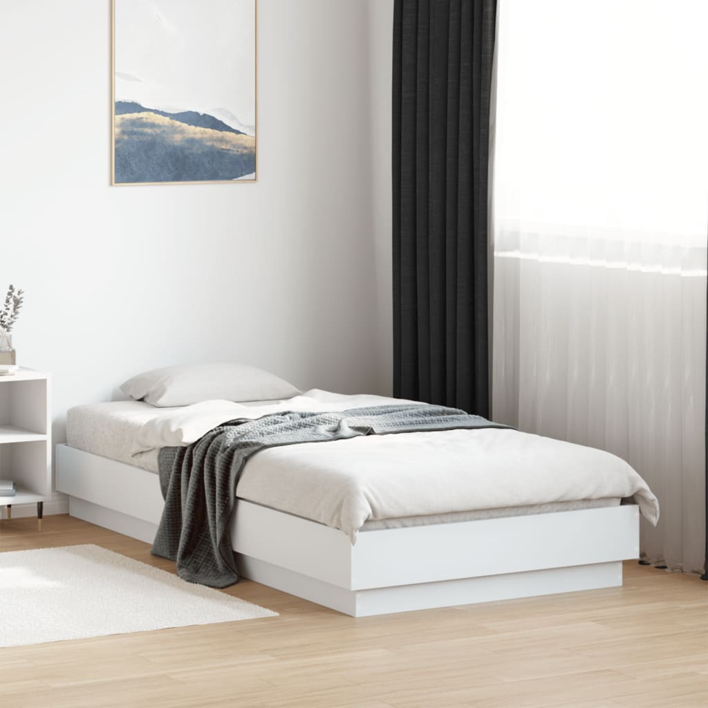 Bed Frame without Mattress White 90x190 cm Engineered Wood