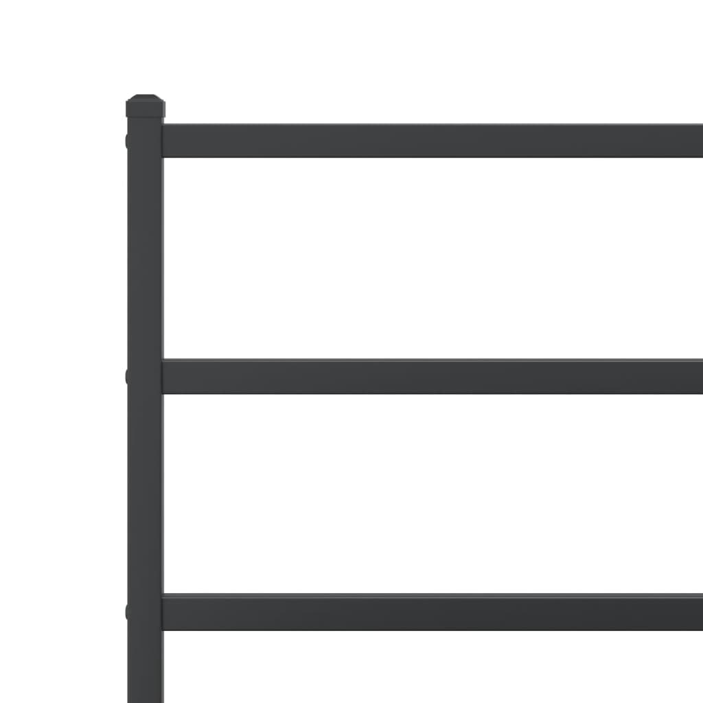 Metal Bed Frame without Mattress with Headboard Black 90x190 cm