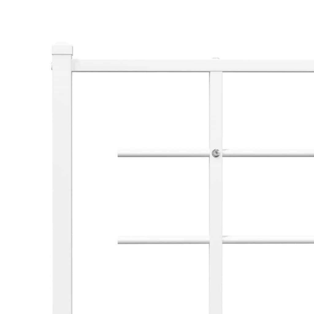 Metal Bed Frame without Mattress with Headboard White 107x203 cm King Single