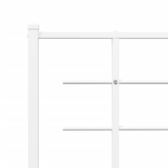 Metal Bed Frame without Mattress with Headboard White 107x203 cm King Single