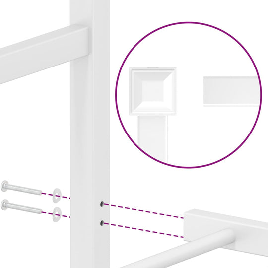 Metal Bed Frame without Mattress with Headboard White 107x203 cm King Single