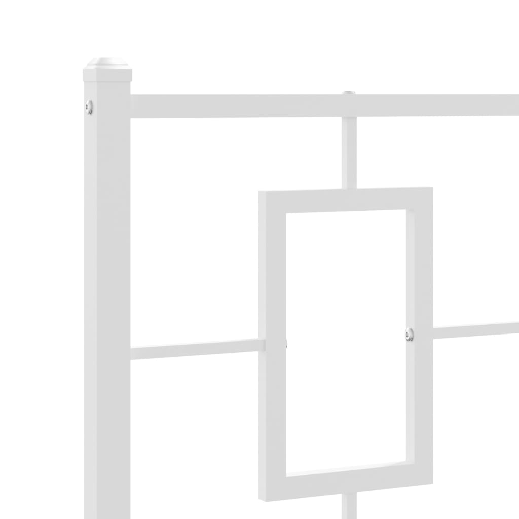 Metal Bed Frame without Mattress with Headboard White 107x203 cm King Single