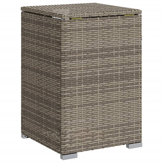 Grey poly rattan propane tank cover table 40x40x60 cm, stylish and affordable hideaway storage for outdoor spaces, quality DIY furniture piece.