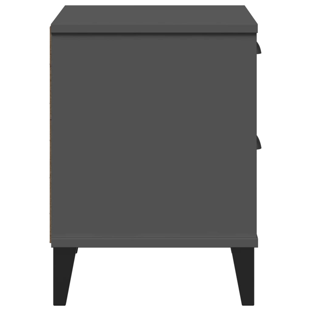 Bedside Cabinet VIKEN Anthracite Grey Engineered Wood