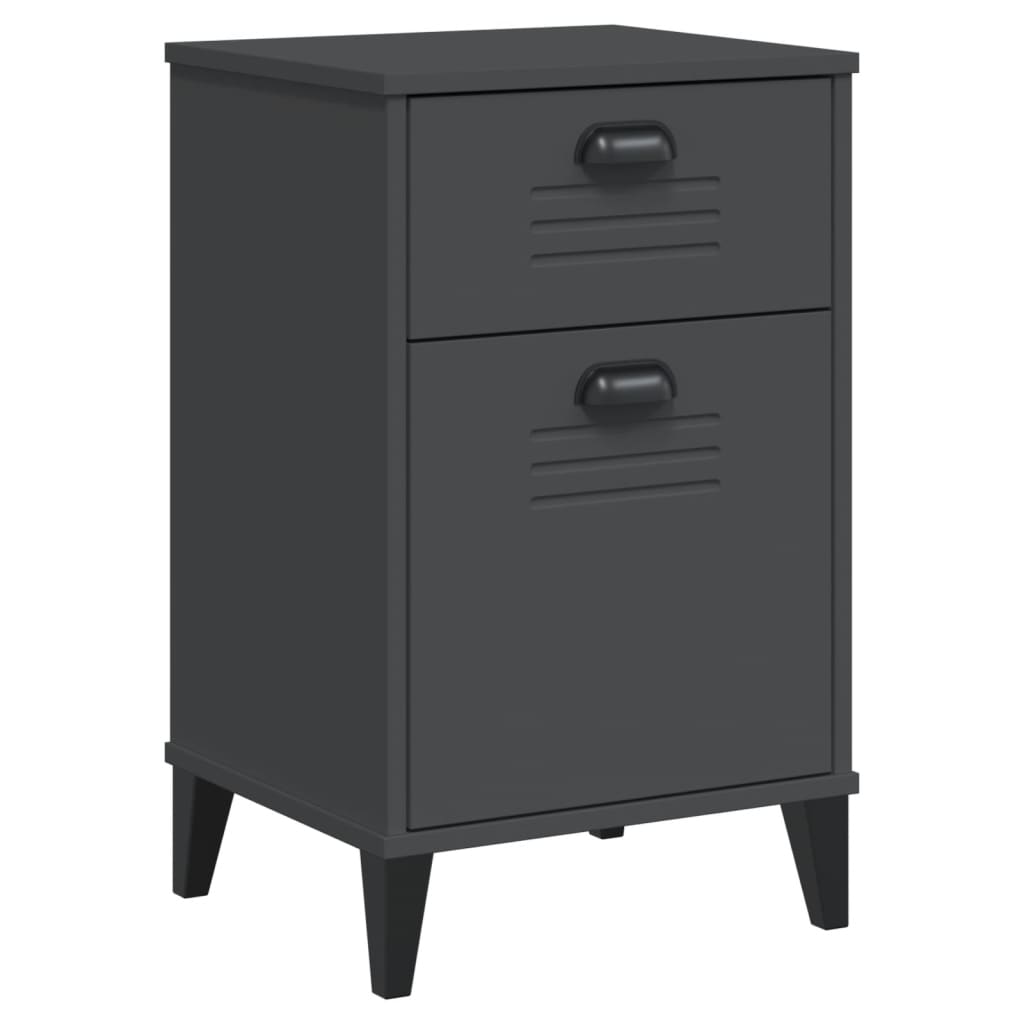 Bedside Cabinet VIKEN Anthracite Grey Engineered Wood