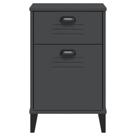 Bedside Cabinet VIKEN Anthracite Grey Engineered Wood