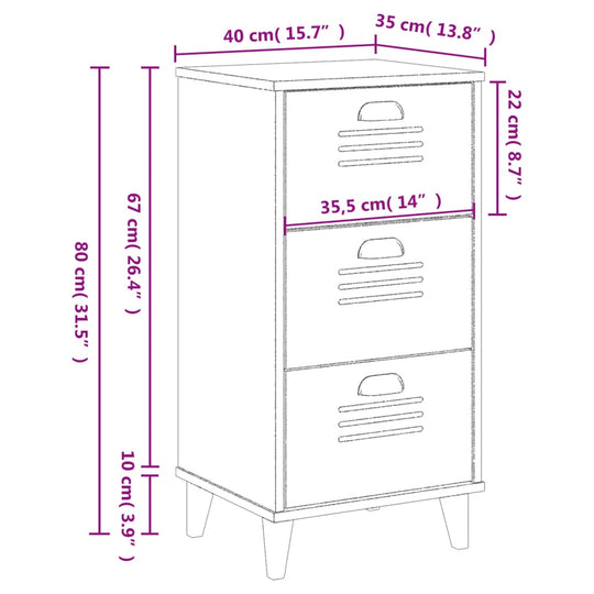 Bedside Cabinet VIKEN White Engineered Wood