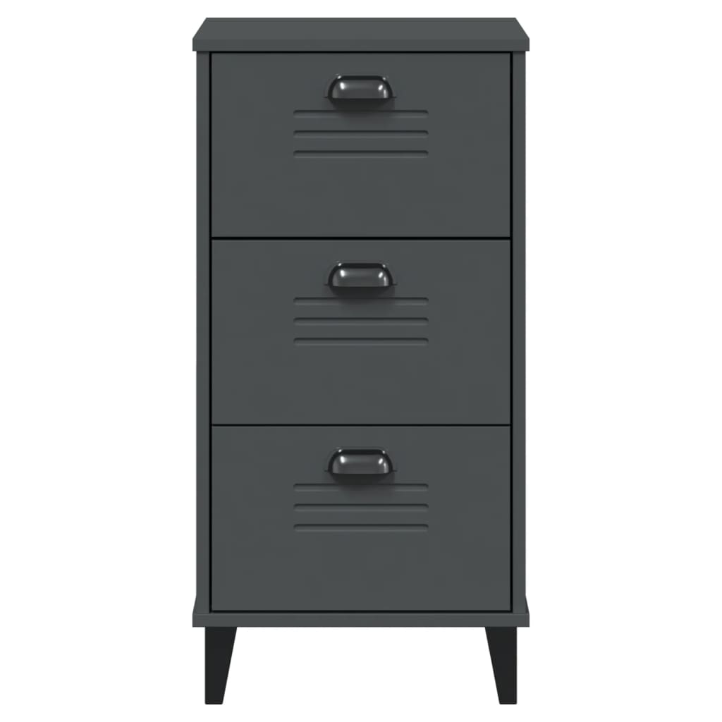 Bedside Cabinet VIKEN Anthracite Grey Engineered Wood