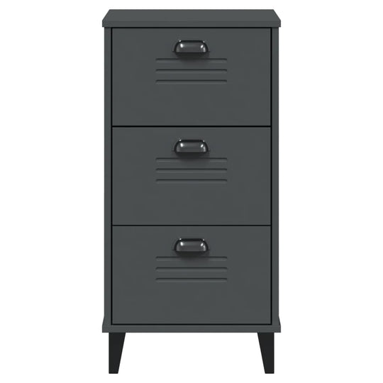 Bedside Cabinet VIKEN Anthracite Grey Engineered Wood