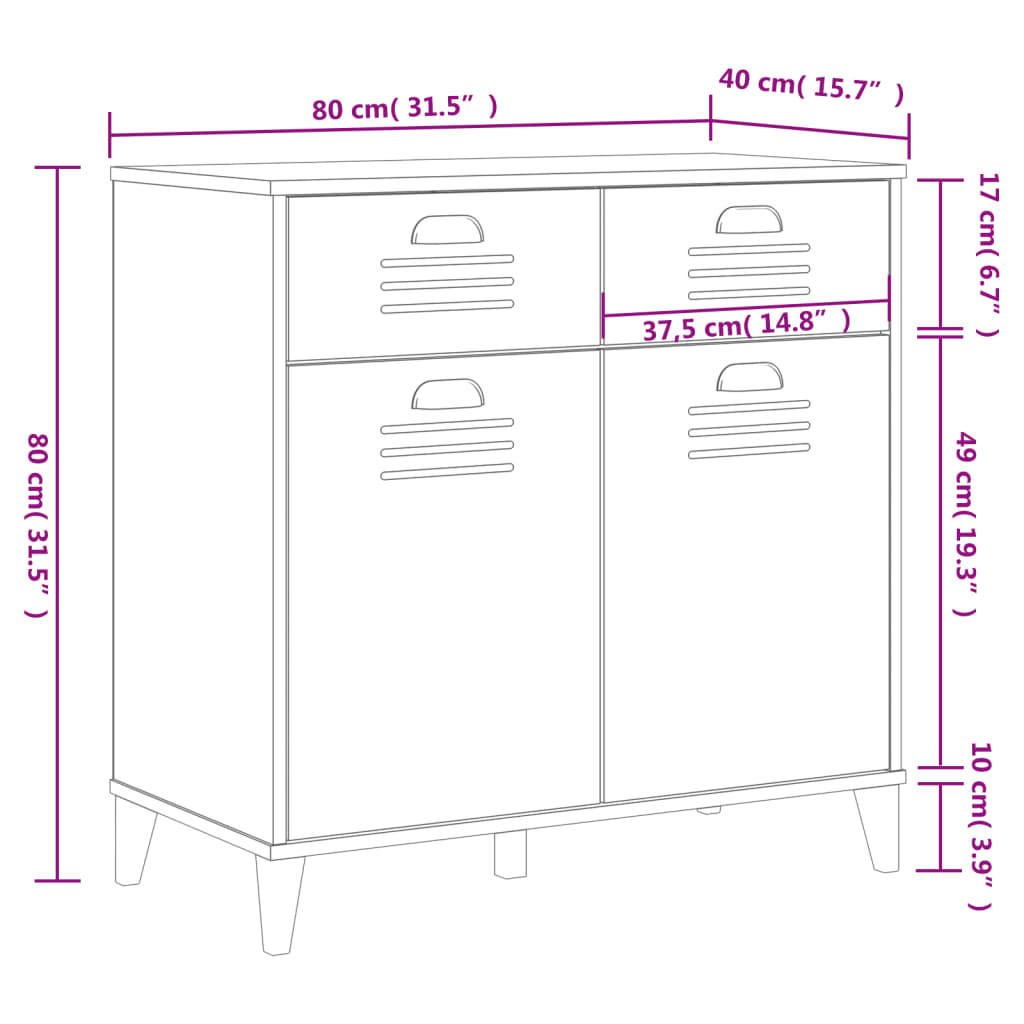 Sideboard Viken 80X40X80 Cm Engineered Wood