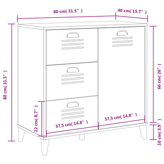 Sideboard Viken 80X40X80 Cm Engineered Wood