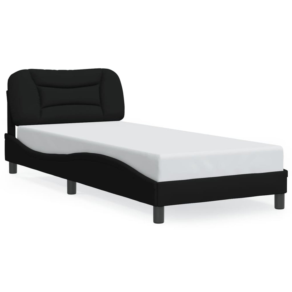 Bed Frame without Mattress Black 90x190 cm Fabric