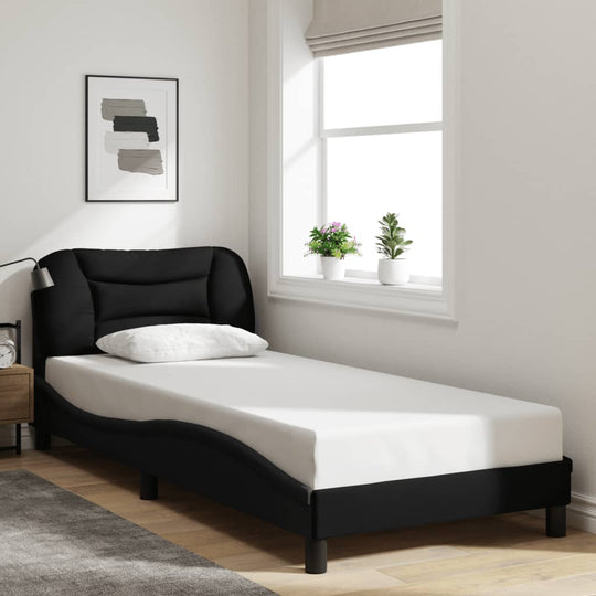 Bed Frame without Mattress Black 90x190 cm Fabric