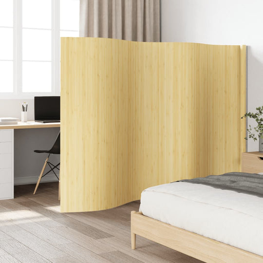 Room Divider Light Natural 165x400 cm Bamboo