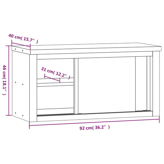 Dimensions diagram of stainless steel kitchen wall cabinet with sliding doors, affordable and quality storage solution.