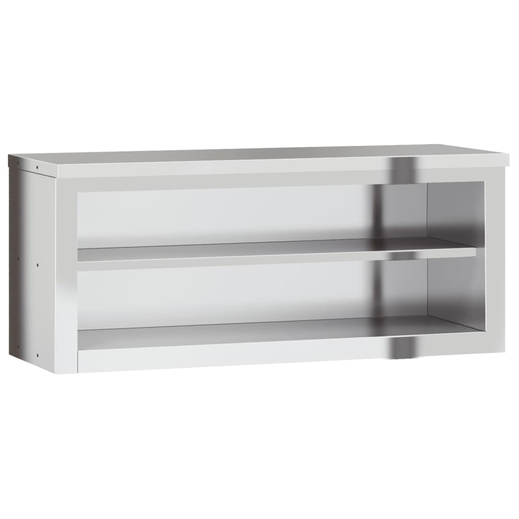 Stainless steel kitchen wall cabinet with shelf, ideal for budget-friendly quality food storage in commercial settings.