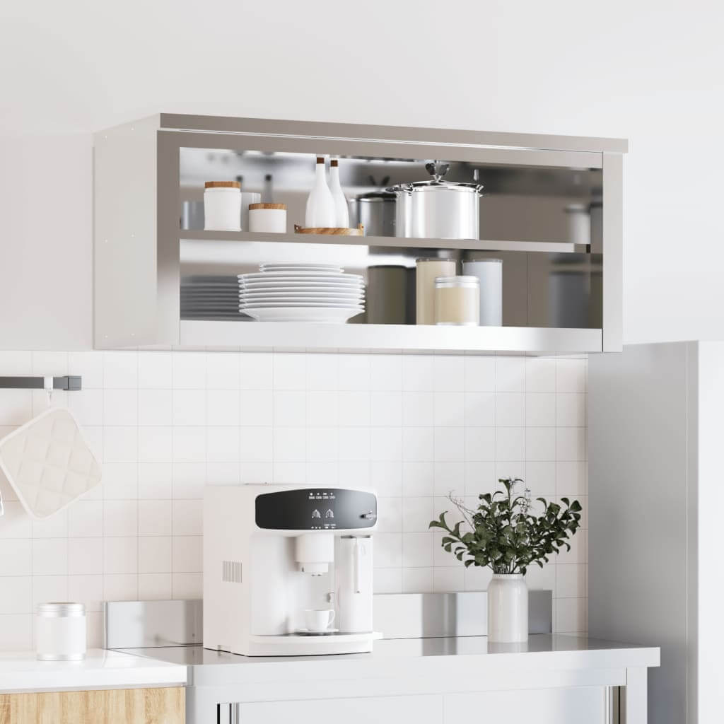 Affordable stainless steel kitchen wall cabinet with shelf, perfect for budget-friendly quality storage in commercial settings.