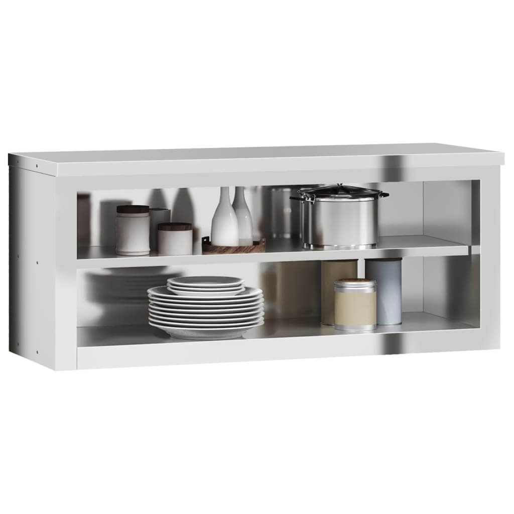 Stainless steel kitchen wall cabinet with shelf, perfect for budget-friendly, quality food storage in commercial settings.