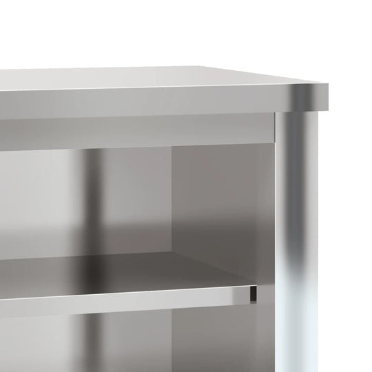 Affordable stainless steel kitchen wall cabinet with shelf, ideal for food storage in commercial spaces, offering quality and durability.