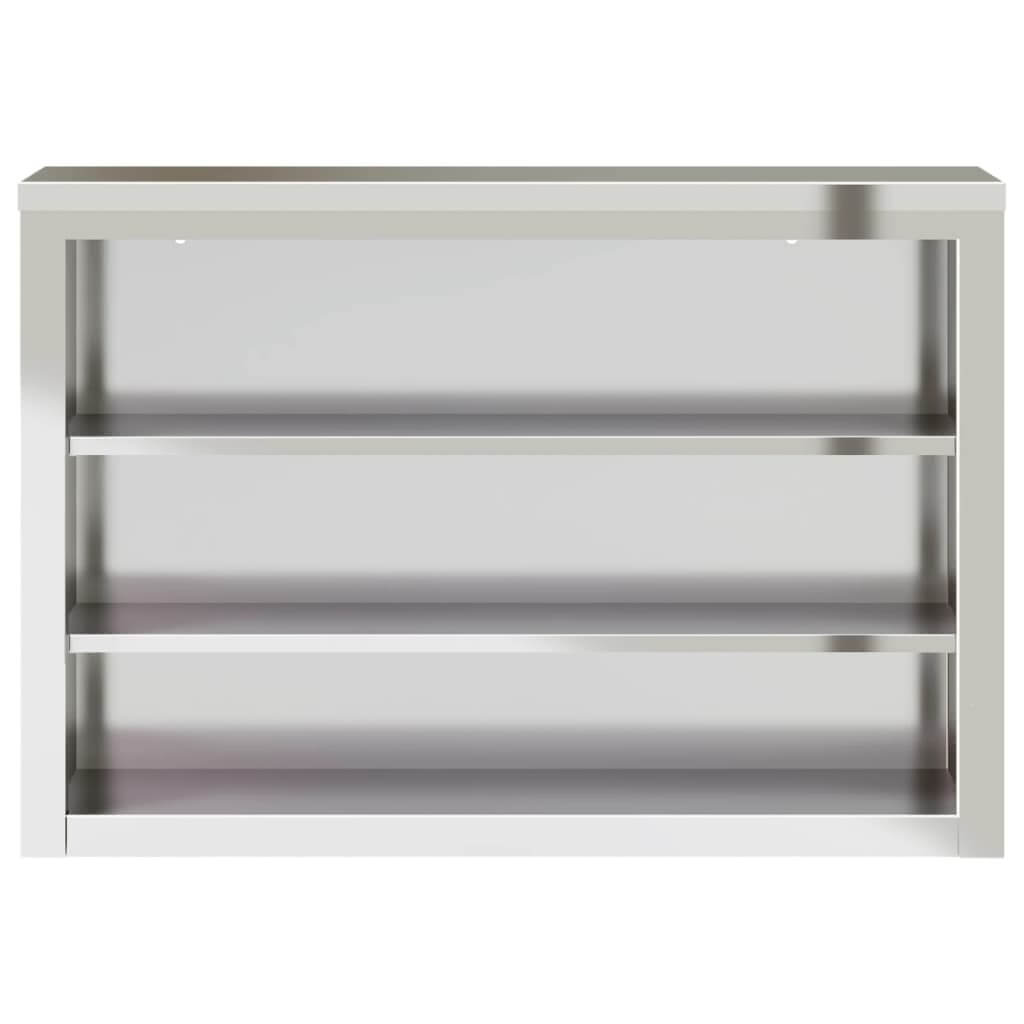 Stainless steel kitchen wall cabinet with shelves, affordable and quality design for budget-friendly food storage solutions.