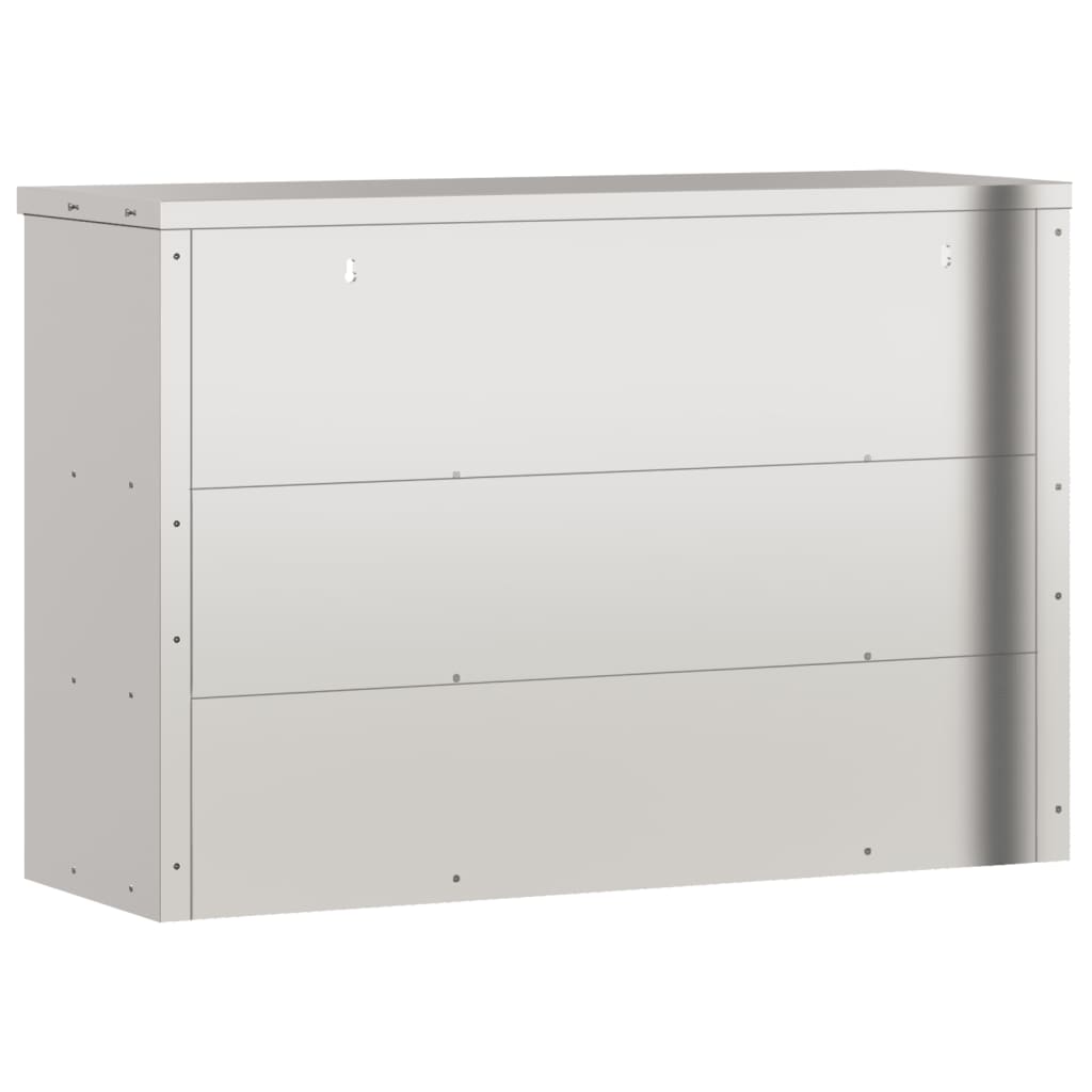 Stainless steel kitchen wall cabinet with shelves, ideal for budget-friendly, quality storage in commercial kitchens and bars.