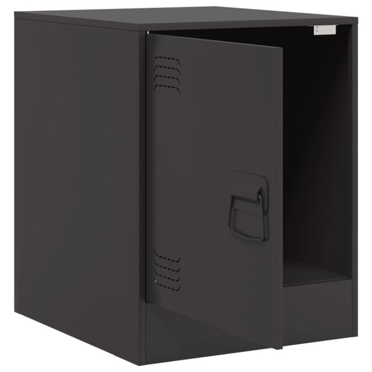 Bedside Cabinets 2pcs Black 34.5x39x44 cm Steel