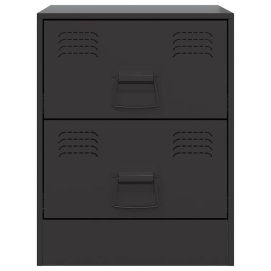 Bedside Cabinets 2 pcs Black 34.5x39x44 cm Steel