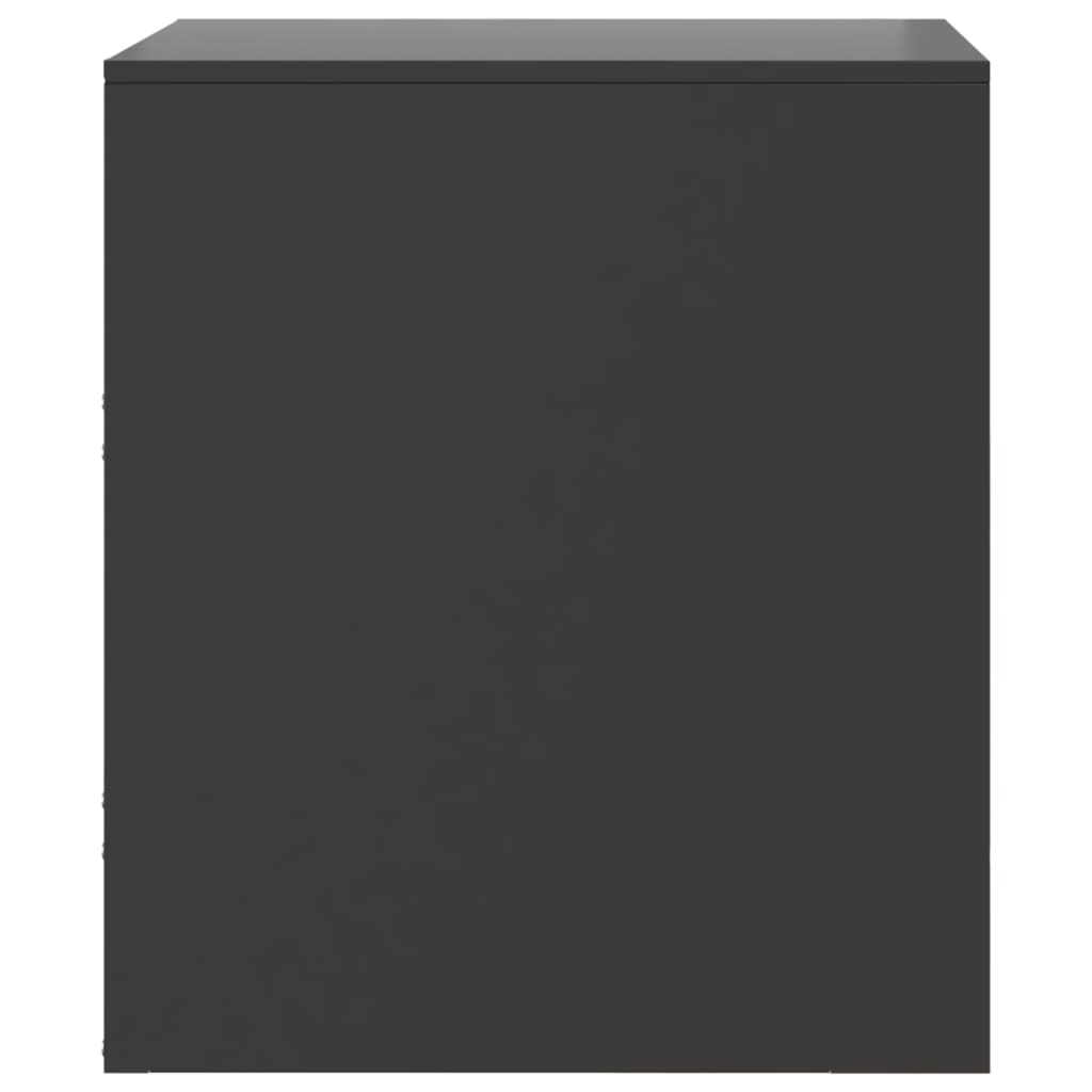 Bedside Cabinets 2 pcs Black 34.5x39x44 cm Steel