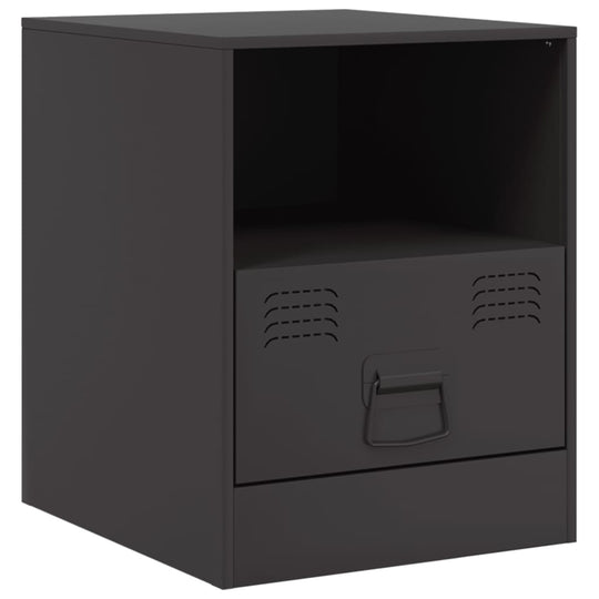 Bedside Cabinets 2pcs Black 34.5x39x44 cm Steel