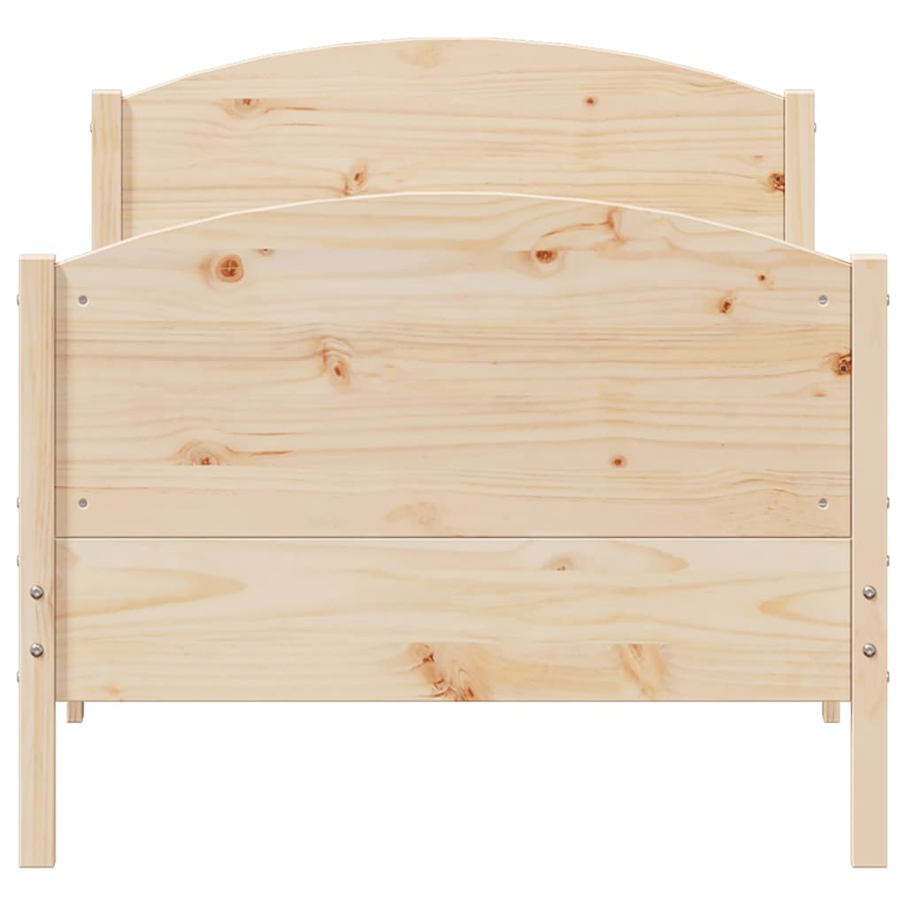 Bed Frame without Mattress 90x190 cm Solid Wood Pine