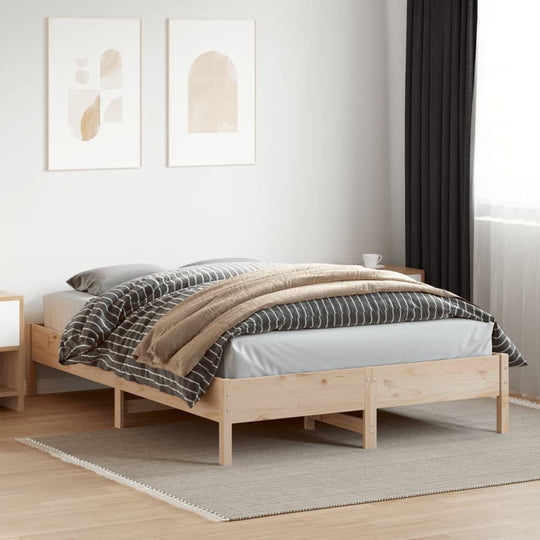 Bed Frame without Mattress 150x200 cm Solid Wood Pine